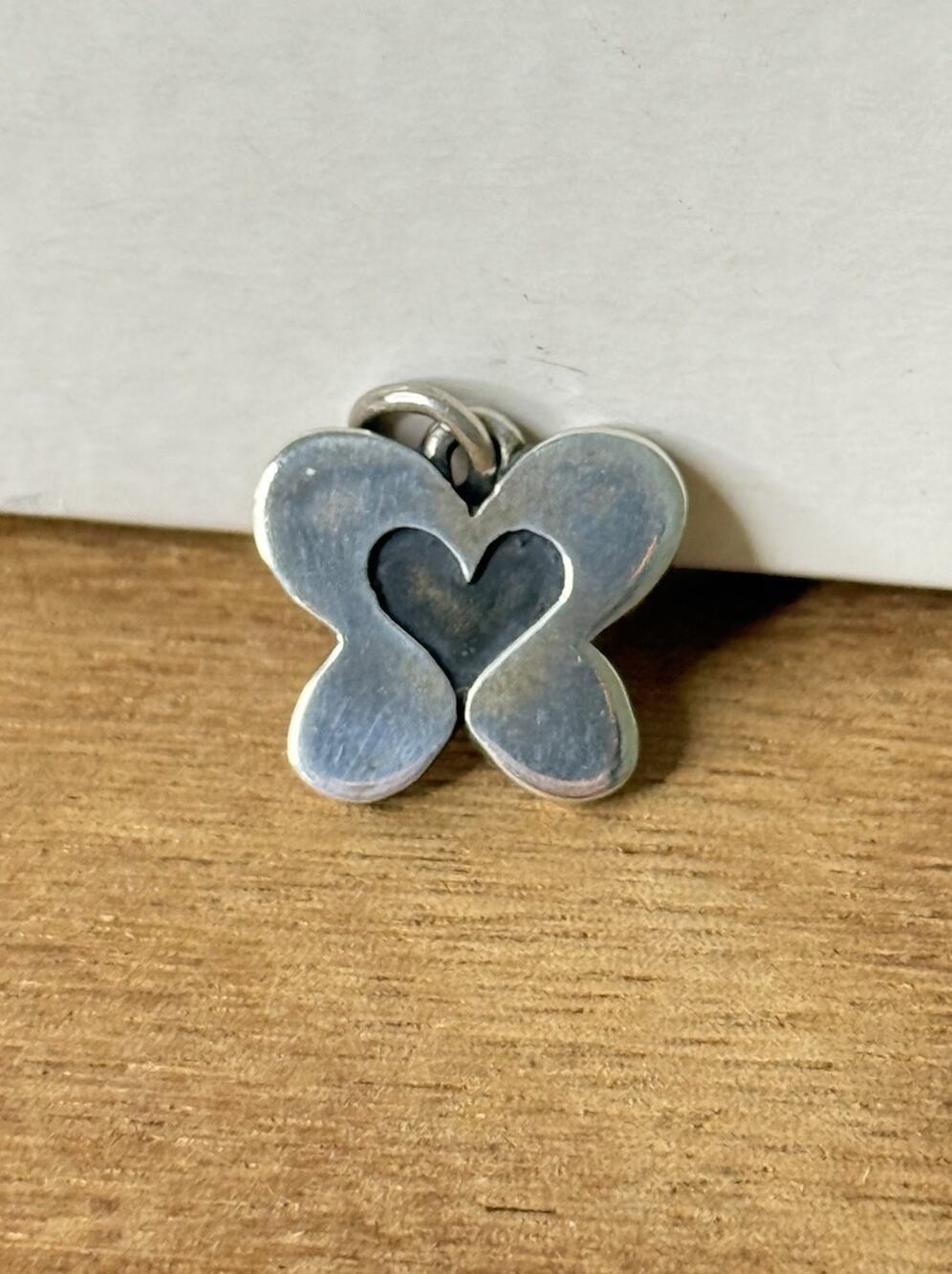 James Avery Retired RARE Sterling Silver Heart Butterfly Charm